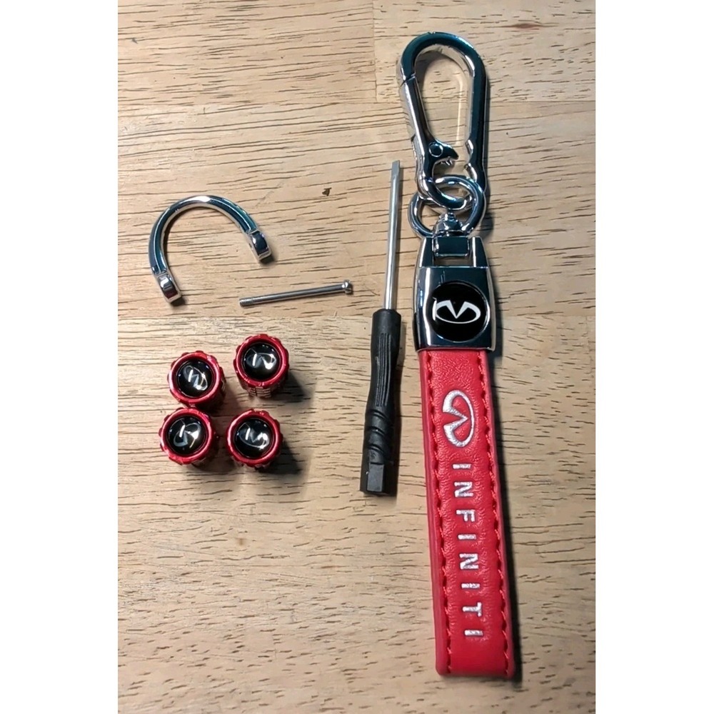5pcs Car Key Chain whth tire Valve Stem Caps for Infiniti G35 G37 Q50L‎ QX50
